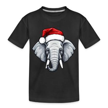 Elephant Head Christmas Xmas - Kids' Premium Organic T-Shirt - black - Front