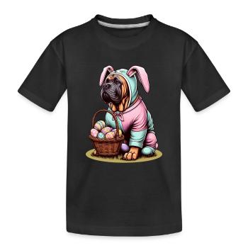Presa Canario als Osterhase - Kinder Premium Bio T-Shirt - Schwarz - Vorne