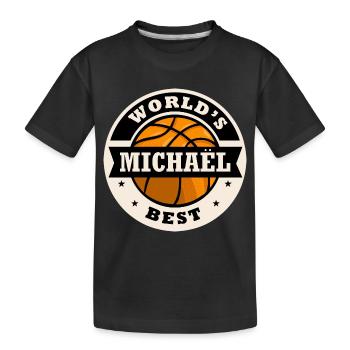 Mikaël world s best joueur de basketball - T-shirt bio Premium Enfant - noir - Devant