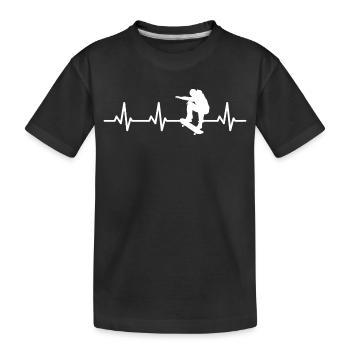 Skater Herzschlag - Kinder Premium Bio T-Shirt - Schwarz - Vorne