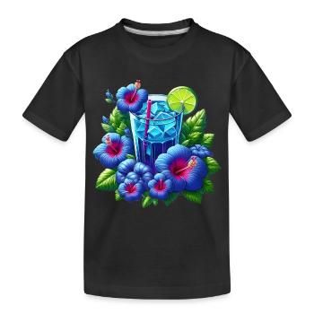 Blue hibiscus tea - Kids' Premium Organic T-Shirt - black - Front