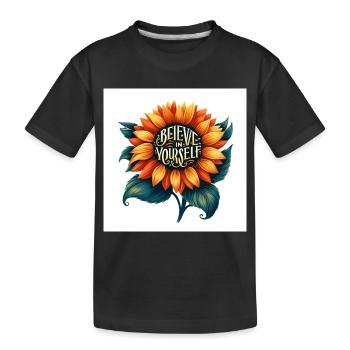 Glaub an dich selbst Sunflower Design - Kinder Premium Bio T-Shirt - Schwarz - Vorne