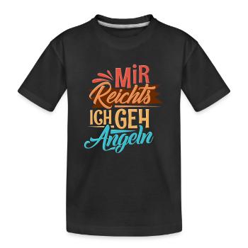 Angeln Angler - Kinder Premium Bio T-Shirt - Schwarz - Vorne
