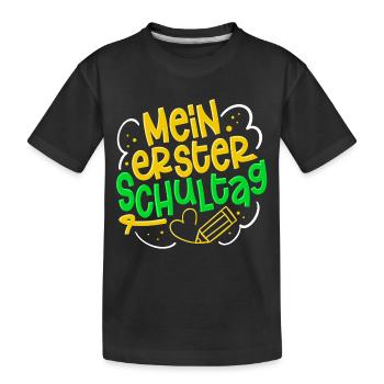 Einschulung Erster Schultag - Kinder Premium Bio T-Shirt - Schwarz - Vorne