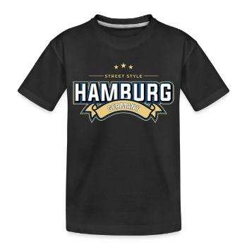 Hamburg - Kinder Premium Bio T-Shirt - Schwarz - Vorne