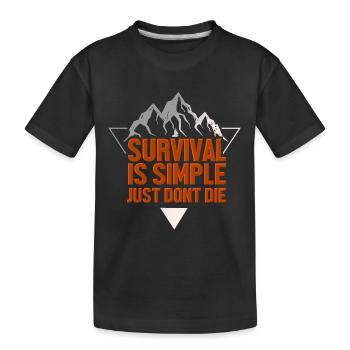 Outdoor Survival Prepper - Kids' Premium Organic T-Shirt - black - Front