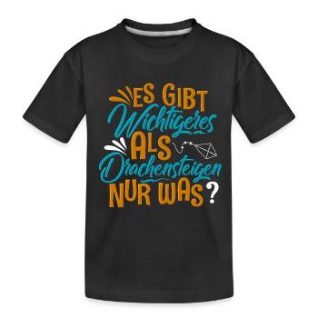 Drachensteigen Drachen Steigen - Kinder Premium Bio T-Shirt - Schwarz - Vorne