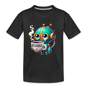 Mode de recharge du robot CoffeeFueled - T-shirt bio Premium Enfant - noir - Devant