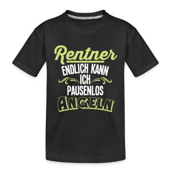 Rentner Angeln - Kinder Premium Bio T-Shirt - Schwarz - Vorne