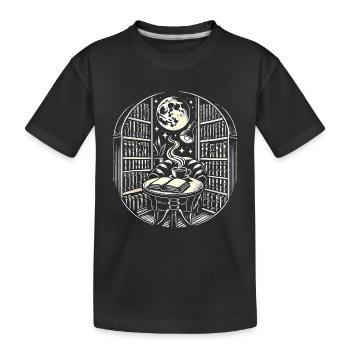 Café de minuit Livres Tatouage Art - T-shirt bio Premium Enfant - noir - Devant