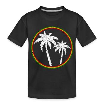 Reggae Palmen - Kinder Premium Bio T-Shirt - Schwarz - Vorne