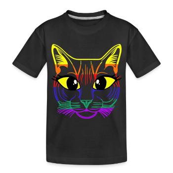LGBT Cat Face Cat Gay Pride Rainbow Gay - Kids' Premium Organic T-Shirt - black - Front