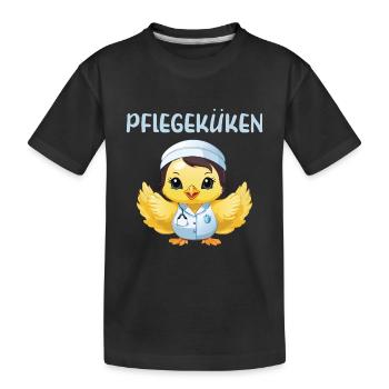 Krankenschwester Azubi Pflege Arzthelferin Küken - Kinder Premium Bio T-Shirt - Schwarz - Vorne