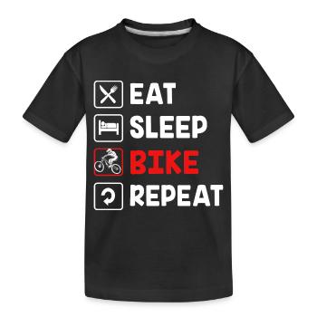 Mountain biking Mountain biking Mountain bikers - Kids' Premium Organic T-Shirt - black - Front