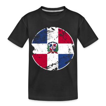 Dom Rep Vintage Drapeau Dominicain - T-shirt bio Premium Enfant - noir - Devant