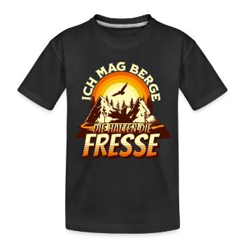 I like mountains that keep their mouths shut Hiking motif - Kids' Premium Organic T-Shirt - black - Front