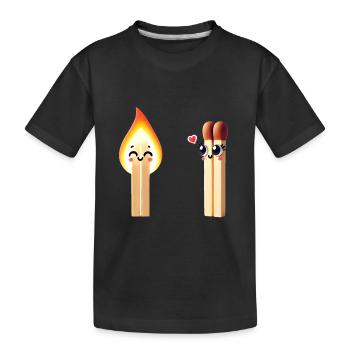 Conception ludique d’amis allumettes - T-shirt bio Premium Enfant - noir - Devant