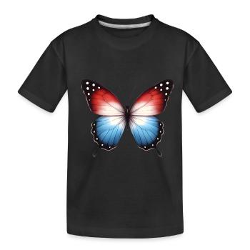 Patriotisches Schmetterlingsflaggen-Design - Kinder Premium Bio T-Shirt - Schwarz - Vorne