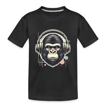 Gorille avec casque Splatter Art - T-shirt bio Premium Enfant - noir - Devant