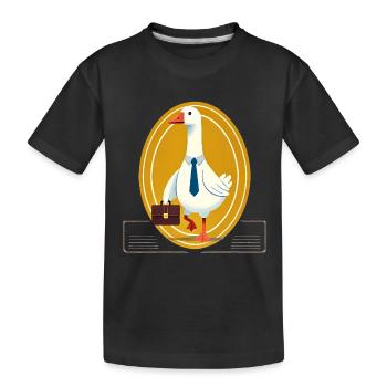 Serious Goose in Suit with Briefcase - Kids' Premium Organic T-Shirt - black - Front
