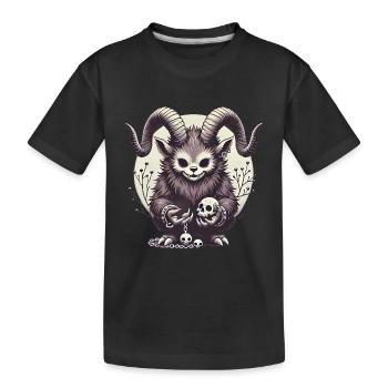 Illustration gothique Krampus foncé - T-shirt bio Premium Enfant - noir - Devant