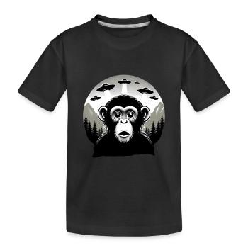 Singe avec OVNI - T-shirt bio Premium Enfant - noir - Devant