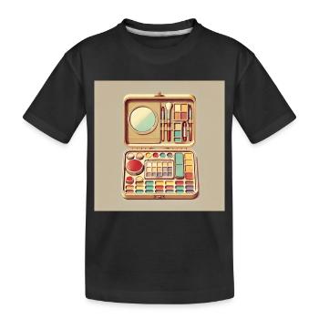 Vintage Make-up Palette Illustration - Kinder Premium Bio T-Shirt - Schwarz - Vorne