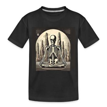 Illustration de squelette dans la solitude - T-shirt bio Premium Enfant - noir - Devant