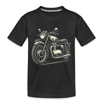 Vintage Classic Motorcycle Illustration - Kids' Premium Organic T-Shirt - black - Front