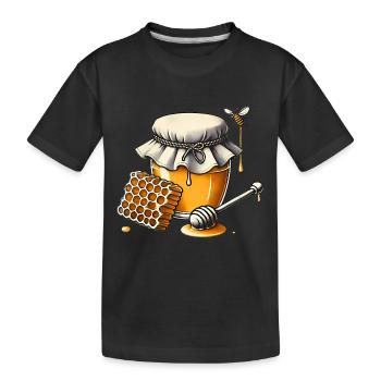 Pot de miel rustique Dégoulinant de nid d’abeille - T-shirt bio Premium Enfant - noir - Devant