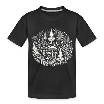 Illustration complexe de la nature de la forêt - T-shirt bio Premium Enfant - noir - Devant