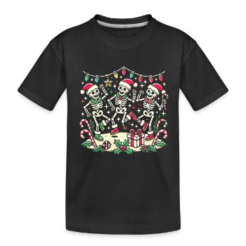 Noël festif dansant squelettes - T-shirt bio Premium Enfant - noir - Devant