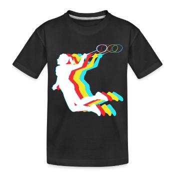 Badminton - Kids' Premium Organic T-Shirt - black - Front