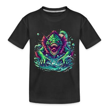 Aquatic Monster Deep Sea Horror - Kids' Premium Organic T-Shirt - black - Front