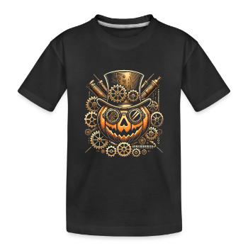 Steampunk citrouille Halloween Gear - T-shirt bio Premium Enfant - noir - Devant