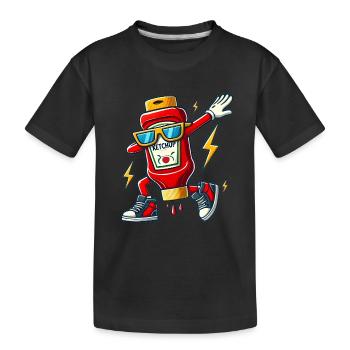 Conception de bouteille de ketchup Dab - T-shirt bio Premium Enfant - noir - Devant