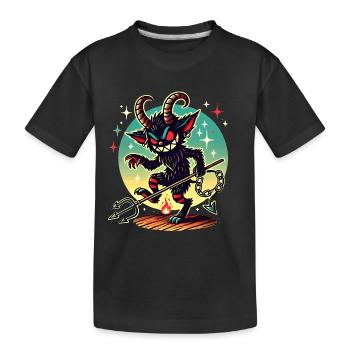 Krampusnacht Sei brav oder Vorsicht - Kinder Premium Bio T-Shirt - Schwarz - Vorne