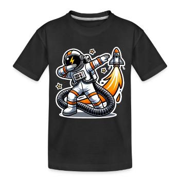 Lustiges Dabbing Astronaut Space Design - Kinder Premium Bio T-Shirt - Schwarz - Vorne