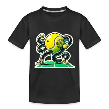 Rendez-vous sur le court de tennis Jeu de mots TShirt - T-shirt bio Premium Enfant - noir - Devant