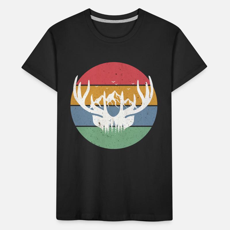 Antlers Mountains Nature Kids' Premium Organic T-Shirt