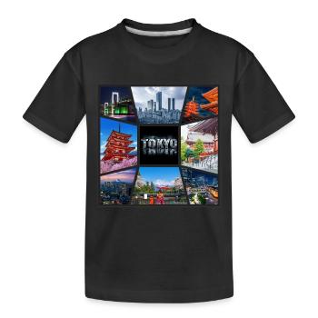 Tokyo, Japon, Asie, Collage, Horizon, Ville, Métropole - T-shirt bio Premium Enfant - noir - Devant