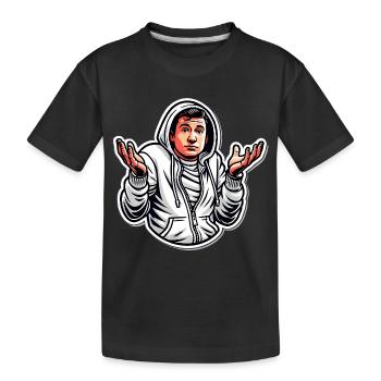 Funny Cartoon Gesture Hoodie Design - Kids' Premium Organic T-Shirt - black - Front