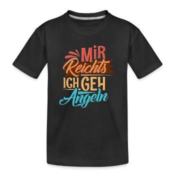 Angeln Angler - Kinder Premium Bio T-Shirt - Schwarz - Vorne
