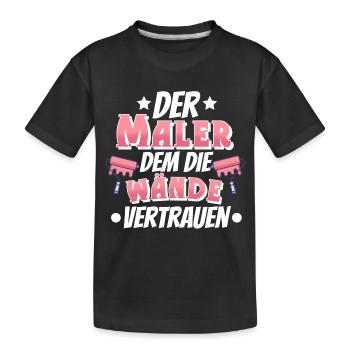 Maler - Kinder Premium Bio T-Shirt - Schwarz - Vorne
