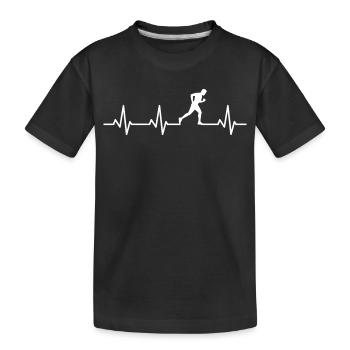 Jogger Heart Line - Kids' Premium Organic T-Shirt - black - Front