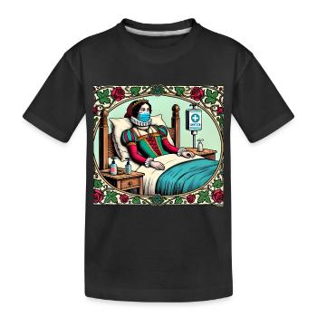 Lustige mittelalterliche Prinzessin in Quarantäne - Kinder Premium Bio T-Shirt - Schwarz - Vorne