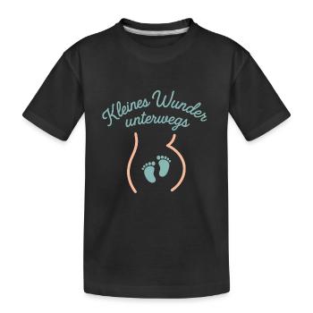 Little miracle on the way – Sweet pregnancy d - Kids' Premium Organic T-Shirt - black - Front