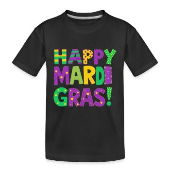 Happy Mardi Gras - Kinder Premium Bio T-Shirt - Schwarz - Vorne