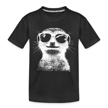 Lunettes de soleil cool Meerkat Été - T-shirt bio Premium Enfant - noir - Devant