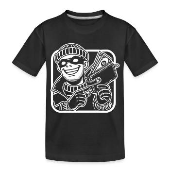 Vorsicht Taschendieb – Witziges Diebe Design - Kinder Premium Bio T-Shirt - Schwarz - Vorne